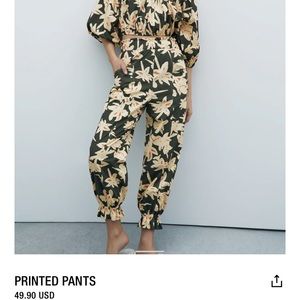 Zara Printed Pants NWT